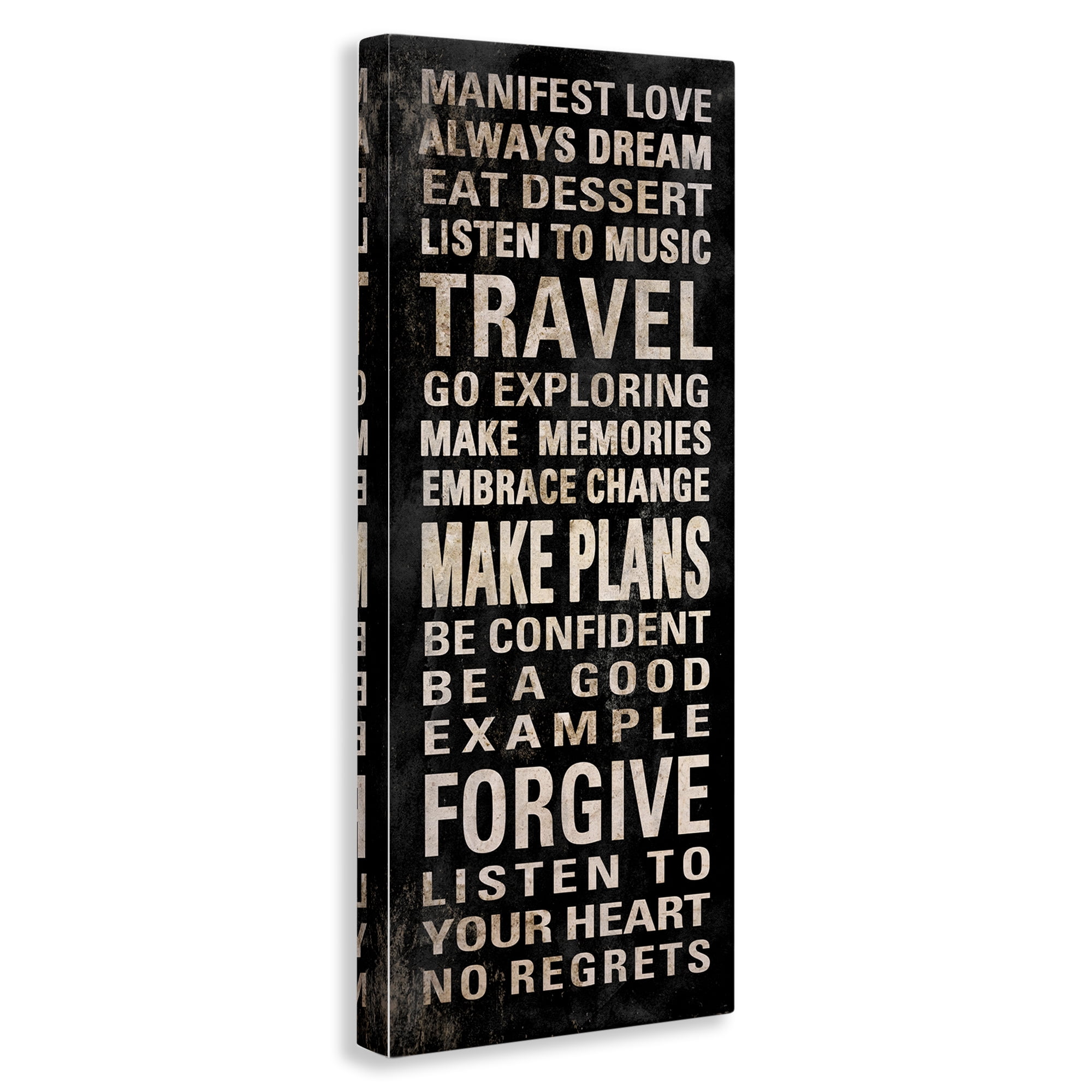 Stupell Industries Manifest Love Phrases Typography Painting Gallery Wrapped Canvas Art Print Wall Art, 17 x 40
