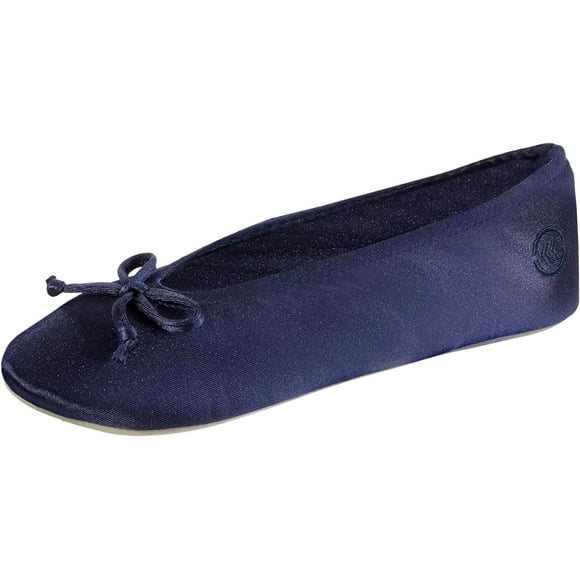 SHIQI-Women's Satin Ballerina Slippers with Soft Tie Bow and Suede Sole