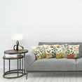 thumbnail image 3 of Ambesonne Flowers Throw Pillow Cover 4 Pack, Grunge Botanical Rural Boho, 24", Amber Emerald Green, 3 of 5