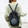 thumbnail image 3 of Sports Bag Drawstring Backpack Sports Bag with Front Zipper Pocket and Inner Pocket Sack, 3 of 3