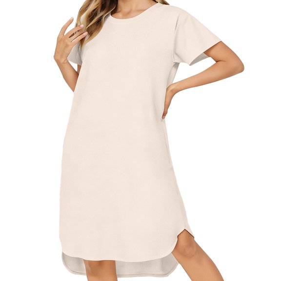 MEICHEN Women's Summer Sleep Dresses Women's Solid Short Sleeved Sleepwear Loungewear Womens Home Essentials Fashion Nightgowns