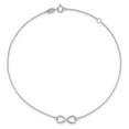 thumbnail image 5 of 10k White Gold Anklet 9 inch 1 mm Polished Infinity with 1in ext., 5 of 6