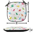 thumbnail image 4 of Birds Chair Seating Cushion, Pattern with Flying Birds Carrying Heart Branches Love Valentines Day Inspired Print, Soft Seat Pads for Office with Anti-slip Backing, 16"x16", Multicolor, by Ambesonne, 4 of 7