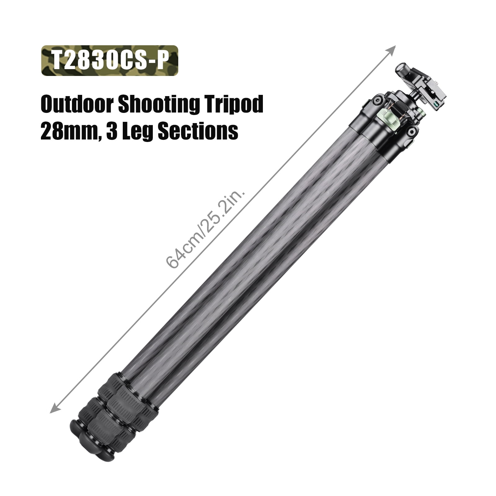 Sunwayfoto T2830CS-P Carbon Fiber Tripod for Hunting with Inverted Ball Head