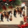 thumbnail image 6 of Beautynvta 2 Pcs Christmas Horse Ornaments, Acrylic 2D Flat Brown Horse Pendant, Christmas Tree Ornaments, Vintage Animal Hanging Ornaments for Xmas Tree Home Decor, 6 of 6
