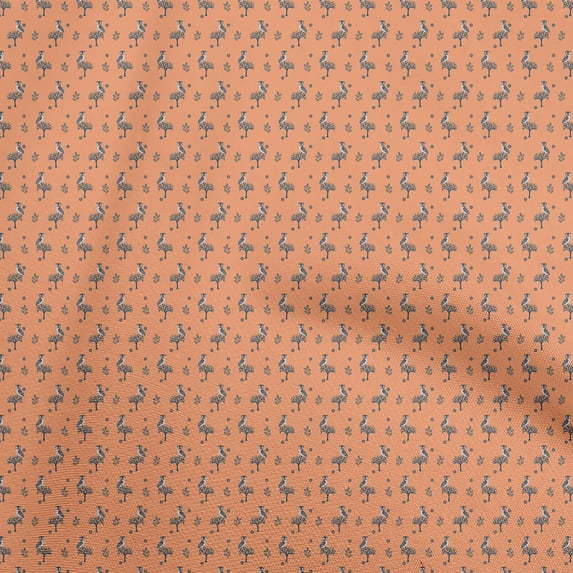 oneOone Velvet Orange Fabric Animal Quilting Supplies Print Sewing Fabric By The Yard 58 Inch Wide