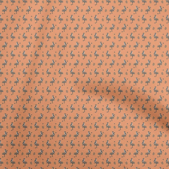oneOone Tissu Polyester Spandex Orange Matériel de Robe Animal Tissu Imprimé Tissu au Mètre 56 Pouces de Large