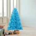 thumbnail image 5 of ‌EUDIDV Blue Christmas Tree - 6ft Artificial Spruce, 1000 Branch Tips Pre-Assembled for Quick Setup, For Indoor Office Party, 5 of 7