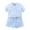 Sky Blue, variant on Tkrady Toddler Outfits for Girl Summer New V Neck Short Sleeve Top Shorts Set, Sizes 2-7 Years