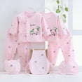 thumbnail image 2 of Caqnni 5PCS Newborn Preemie Newborn Baby Boy Girl Clothes UnisexNewborn Baby Outfits Tops+Hat+Pants Gifts Comfort Soft Cotton Clothes Gifts Newborn Gifts Set Layette Set, 2 of 8