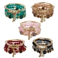 thumbnail image 6 of Bracelets Stackable Bead Bracelet Set for Ladies and Men Multilayer Multicolor Jewelry for Everyday Wear,10 cm,Black, 6 of 9