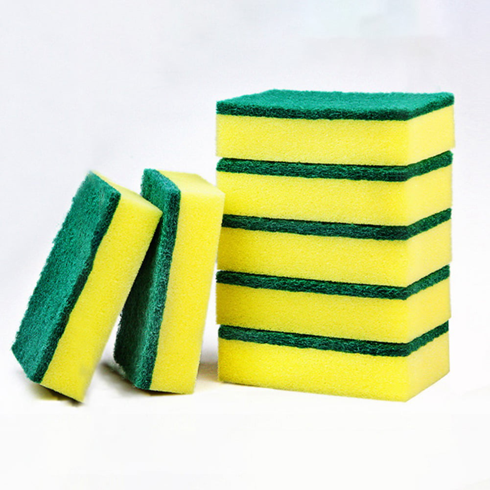 10PCS Household Cleaning Sponge Dish Washing Scouring Pad Kitchen Cleaning Tools 