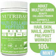 Multi Collagen Protein Powder, with 4 Vitamins, Mint, Collagen, High Protein, Gluten & Lactose Free - 3.53 oz