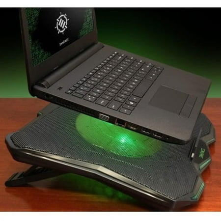 ENHANCE - Cryogen 5 Gaming Laptop Cooling Pad - Adjustable Height - Green