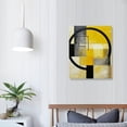 thumbnail image 3 of Nawypu  Yellow and Grey Abstract Geometric Circle Canvas Wall Art Rustic Lemon Yellow Prints Artwork for Living Room Bedroom Wall Decoration, 3 of 4