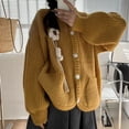 thumbnail image 4 of Suéter de cuello redondo con flores tridimensionales y nuevo diseño de otoño e invierno de Corea, chaqueta tipo cárdigan de punto suelta de estilo suave y perezoso, 4 of 5