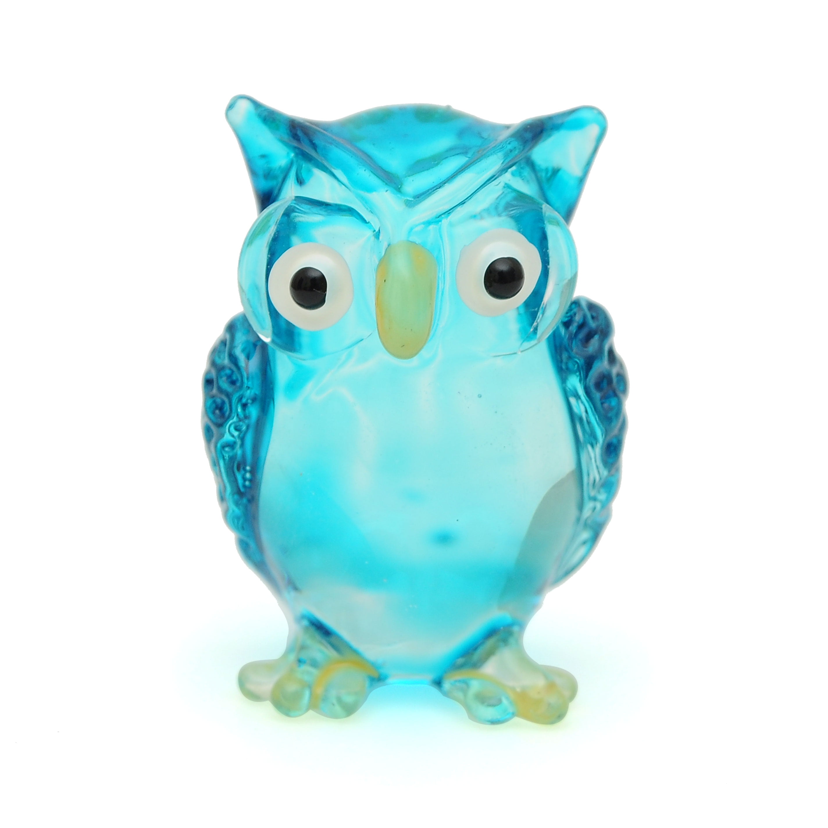 HAND PAINTED   COBANEE415 Barred Owl BLOWN GLASS ANIMAL ORNAMENT 