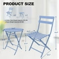 thumbnail image 2 of 3 Pcs Patio Bistro Set Folding Bistro Table and 2 Chairs Outdoor Furniture Sets with Premium Frame Space Saving Weather Resistant for Bistro Balcony Yard Garden Porch Lawn Round Tube, 2 of 7