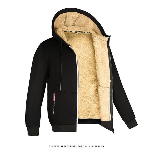 Sudadera con capucha de lana de cordero para hombre, ropa deportiva gruesa, cárdigan informal y chaqueta cálida, otoño e invierno, novedad de 2024