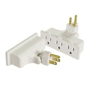 Hyper Tough 3-Pack 3-Outlet White Grounded Adapters, 15 Amps