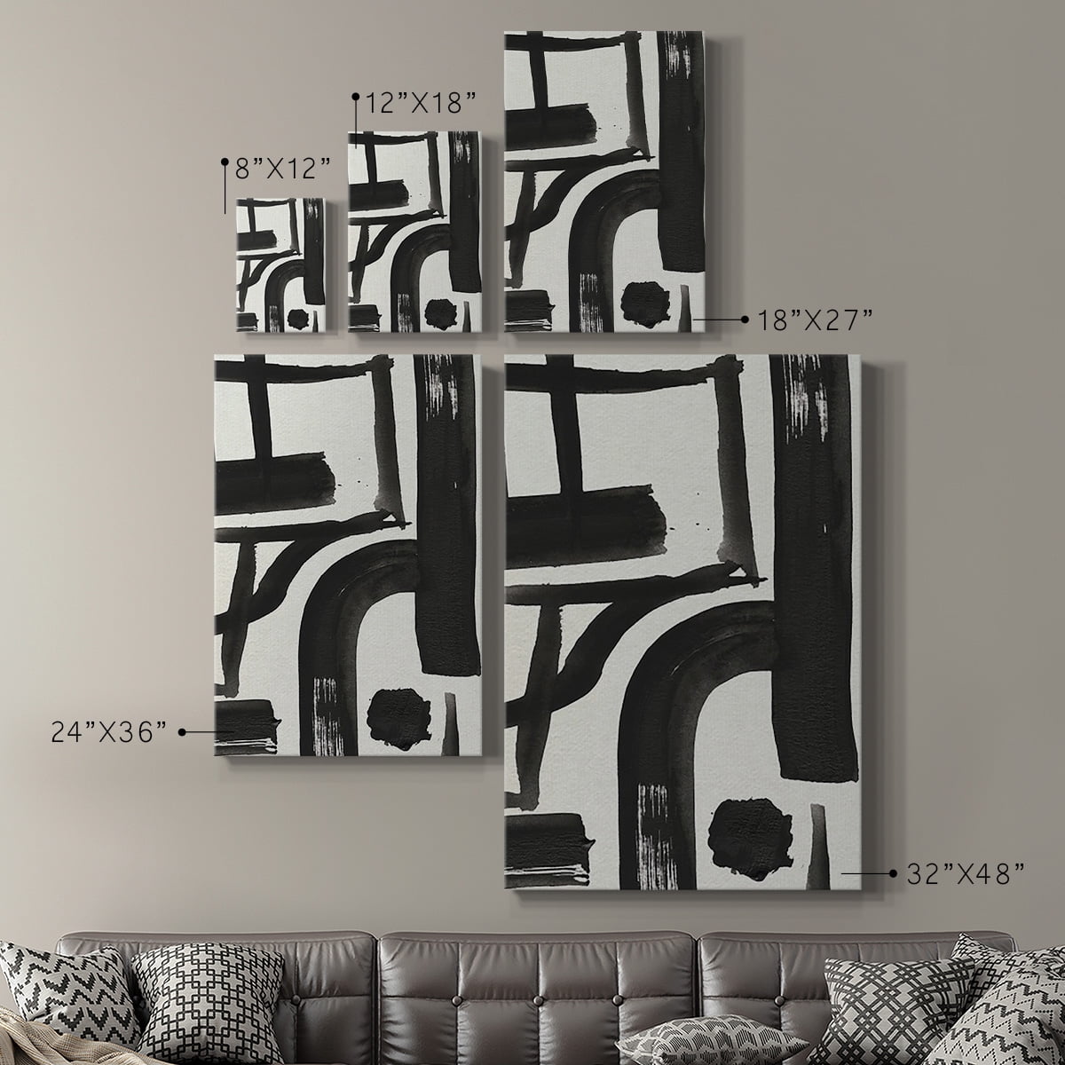 Inkwell Intersect I Premium Gallery Wrapped Canvas - Ready to Hang