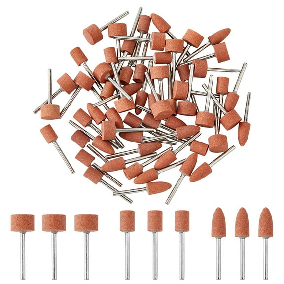 1bag 60pcs 3 style Aluminium Oxide Abrasive Sanding Drill Bit for Rotary Tool Accessories Polishing & Deburring Tool 4.2~4.35x0.9~1.5cm 20pcs/style
