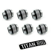 XSPC G1/4" 5mm Male to Male Fitting, Chrome, 6-Pack