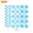 thumbnail image 3 of Uxcell Etiqueta de pared redonda PVC autoadhesiva con puntos, azul claro, 132 piezas (2 hojas), 3 of 6