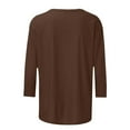 thumbnail image 5 of Tops for Women Trendy Sweater Dresses Women Loose Fit Tee Tech Fabric Shirt Shirt Junior Girl Loose Fitting Pajamas V Neck Sweaters Spandex Rayon Athletic Dark Blouse Long Sleeve Fall Brown XL, 5 of 5