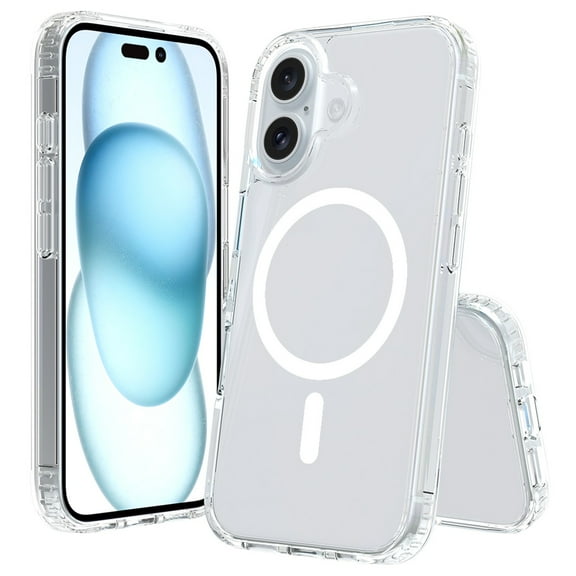 Dteck Magnetic Case for iPhone 17,Shockproof TPU PC Case Compatible with Mag Safe Transparent Anti-Yellowing Slim Back Cover,Clear