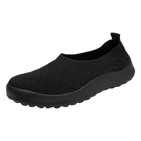 

Fashion Summer Women Sports Shoes Flat Bottom Lightweight Slip On Solid Color Minimalist Style Fly Woven Mesh Breathable And Women s Go Walk 5-compatible with honor Sneaker Sneaker Insoles Women