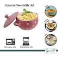 thumbnail image 4 of Servette Home Soup Bowls with Handles and Lids Ceramic Polka Dot Set of 2 Blue Pink, 4 of 5