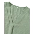 thumbnail image 7 of Alove Women's Shirt Fashion Solid Color Loose V-neck Seven-point Sleeve Top, 7 of 7