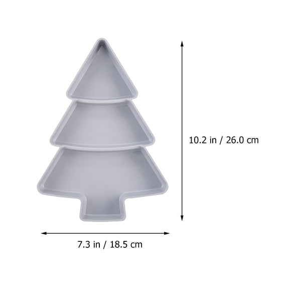 Amosfun 2Pcs Grey Plastic Christmas Tree Fruit Serving Tray with Compartments and Mobile Phone Holder