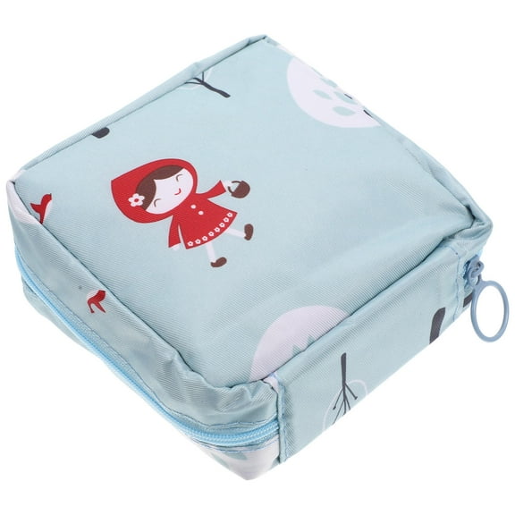 Toyvian Sky Blue Tampon Holder Portable Reusable Period Bag Compact Sanitary Storage Pouch
