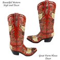 thumbnail image 6 of Urbalabs Western Cowboy Boot Red Angel Wings and Heart Flower Vase Decorative Cowboy Boots Vases Home Office Rustic Decor Country Living Wedding Centerpiece, 6 of 7