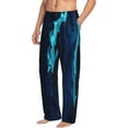 thumbnail image 2 of Junzan Men'S Pajama Pants Blue Marble And Gold Sleepwear Pants Pj Bottoms Drawstring And Pockets, 2 of 9