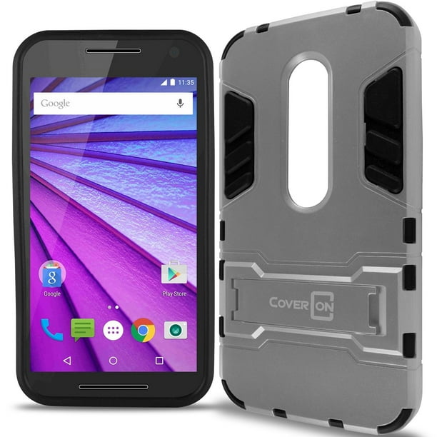 Rook Cataract Kreunt CoverON Motorola Moto G 3rd Gen (2015) Case, Shadow Armor Series Hybrid  Kickstand Phone Cover - Walmart.com