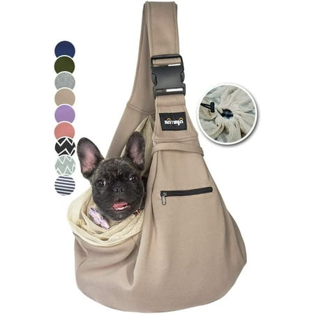 Hgudesign Pet Dog Sling Carrier - Mesh Travel Safe Sling Bag Carrier for Dogs s-Hands Free Pet Bag-Buckle net Pocket pet Bag (Grey)
