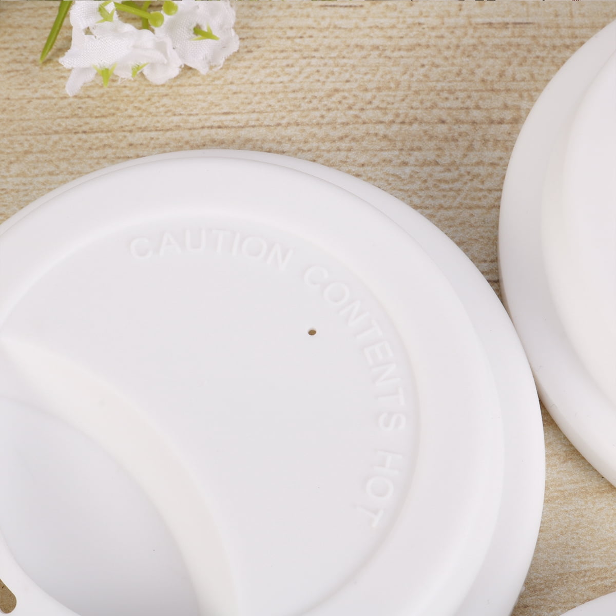 4-Pack White Silicone Reusable Cup Lids - Universal Fit For Mugs, Travel Cups, Ceramic