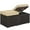 Brown/Khaki, variant on Alden Design 2pcs Resin Wicker Ottomans with Cushion & Hidden Storage for Garden, Brown/Khaki