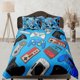 thumbnail image 1 of Ropa de Cama Gamer Funda Nórdica Azul, Video Gamer Regalo de Novio Juego de Cama Completo, 1 of 4