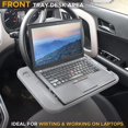 thumbnail image 2 of Bandeja para volante de coche 2 en 1 de Deskgrey | Bandeja para volante para ordenador portátil con soporte para bolígrafo | Bandeja para comida de coche para comer con soporte para bebidas | Multipur, 2 of 5