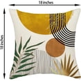 thumbnail image 6 of Mustard Yellow Boho Pillow Covers 18x18 Inch 2 Pcs Tropical Leaf Mid Century Outdoor Decor Throw Pillows Modern Geometric Farmhouse Decoration Pillowcase Linen Cushion Cover for Couch Sofa, 6 of 6