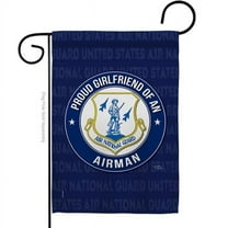 Breeze Decor G158543-BO Air Force Proud Girlfriend Airman Garden Flag Armed Forces National Guard 13 x 18.5 in. Double-Sided Decorative Vertical Flags for House Decoration Banner Yard Gift
