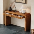thumbnail image 2 of EUROCO 54" Long Console Table,Rustic Entryway Table with 2 Drawers,Wood Sofa Table Behind Couch Accent Table for Hallway & Living Room,Brown, 2 of 7
