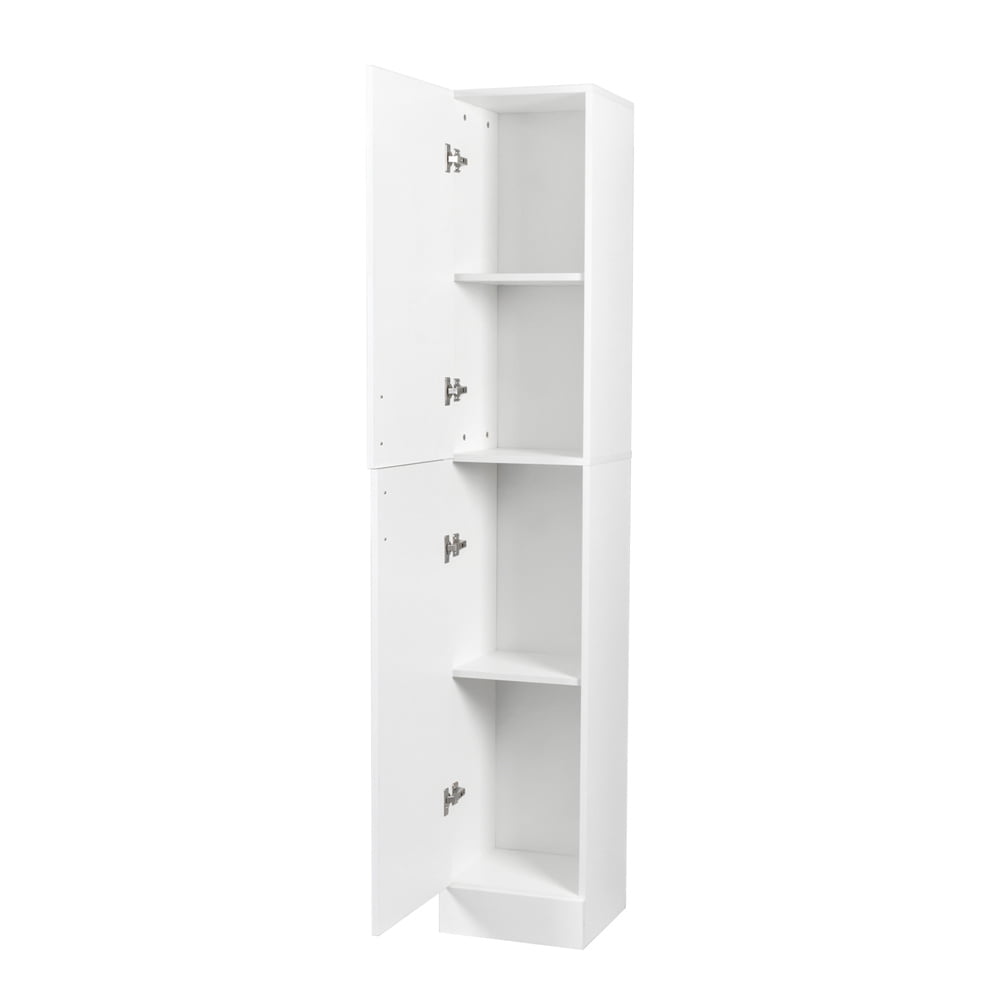 74.8'' Tall Kitchen Pantry Cabinet, Floor Freestanding Storage Cabinet with Inadjustable Shelves and Two Doors, Narrow Tall Cupboard for Dining Room, Living Room, Bedroom, Entryway, White