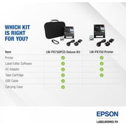 Epson LABELWORKS LW-PX750PCD Industrial Label Maker Kit - Portable Printer with Accessories, Multiple Tape Types