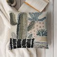 thumbnail image 3 of YINGXI  Throw Pillow Cover Abstract Cactus Plants in Black White Taupe and Pastel Pink Scandinavian Style Modern and Elegant Cacti Decorative Pillow Cushion Cover Pillowcase 12x12in, 3 of 5
