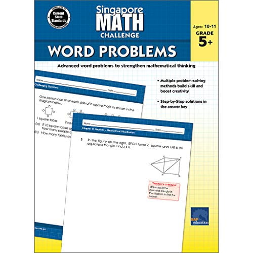 Singapore Math Challenge Word Problems Workbook for 5th, 6th ...